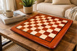 Blood red bud rosewood and maple chess board, 46cm with 45mm squares