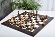 Burnt and natural boxwood Dubrovnik chess pieces, 3.7 inch king