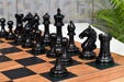 Ebony and antiqued boxwood Staunton chess pieces, 4.09 inch king