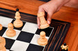 Reproduction Capablanca simultaneous chessmen in dark ebony with a 96mm king height