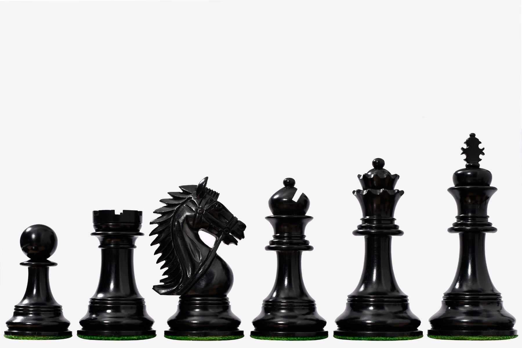 CB Bridle Series chess pieces, genuine ebony and boxwood, hand carved in India