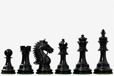 CB Bridle Series chess pieces, genuine ebony and boxwood, hand carved in India