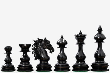 Wild Stallion chess pieces, ebony and boxwood, hand carved in India
