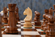 Championship Staunton wooden chess pieces, 95mm king, Sheesham finish