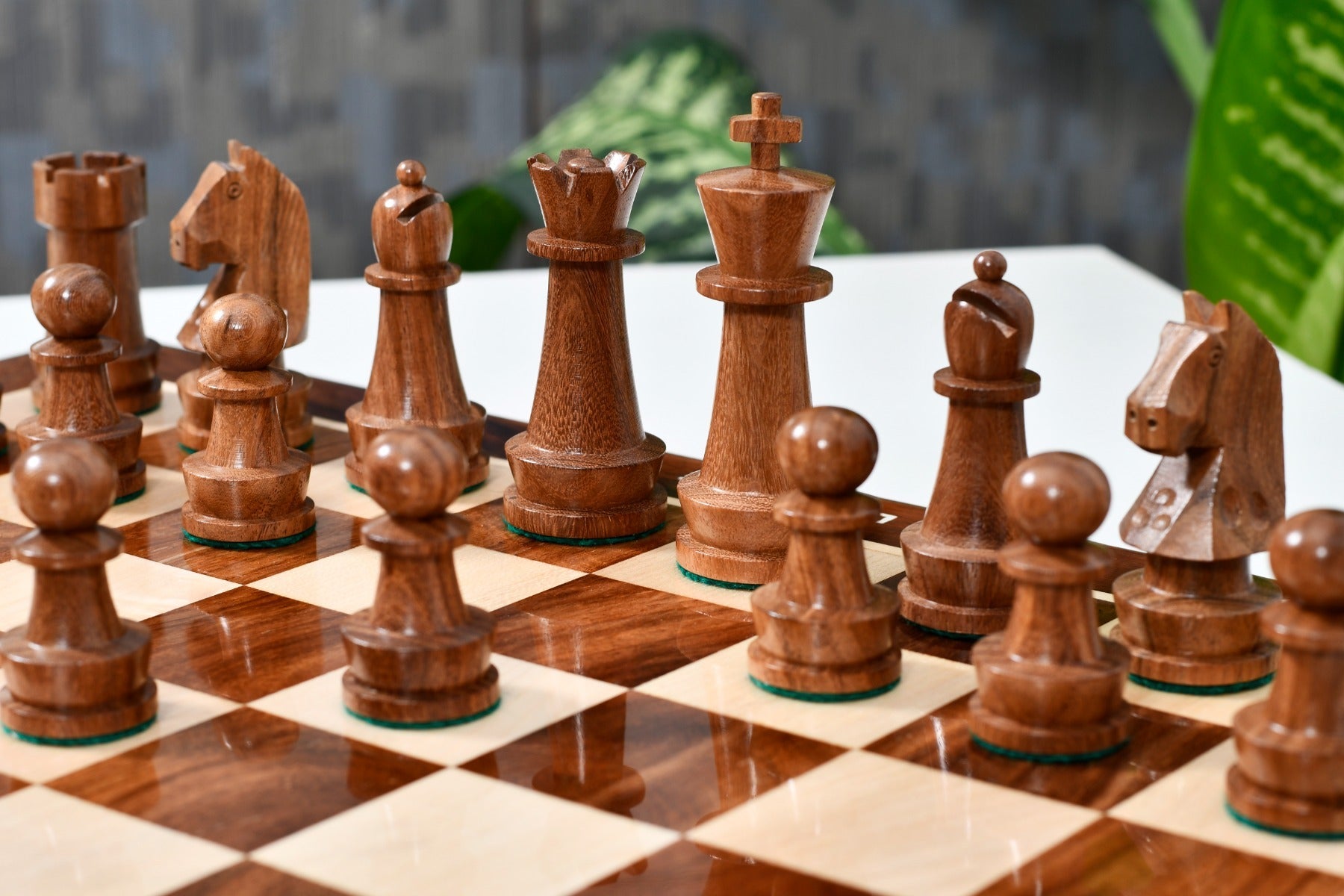Full 34 piece Championship Staunton chess pieces in sheesham and boxwood, Sterling Chess Australia