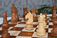 Full Championship Staunton chess set with its 48cm solid sheesham and maple board, from Sterling Chess