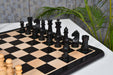 Championship Staunton chess set, ebonised and natural boxwood, hand carved in India