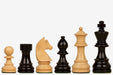 Championship German Knight ebonised boxwood chess pieces with 96mm king