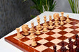 Crown Heritage Series wooden chess pieces, 111mm king, Bud Rosewood finish
