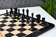 Knight carving detail on the Minimalist Soviet Style chess pieces in ebonised and natural boxwood