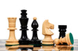 Knight carving detail on the Romanian Hungarian National Tournament chess set in ebonised and natural boxwood