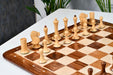 Minimalist Soviet Style wooden chess pieces, 93mm king, Sheesham finish