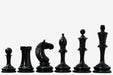 Ebony chess pieces with a 98mm king and weighted felted bases