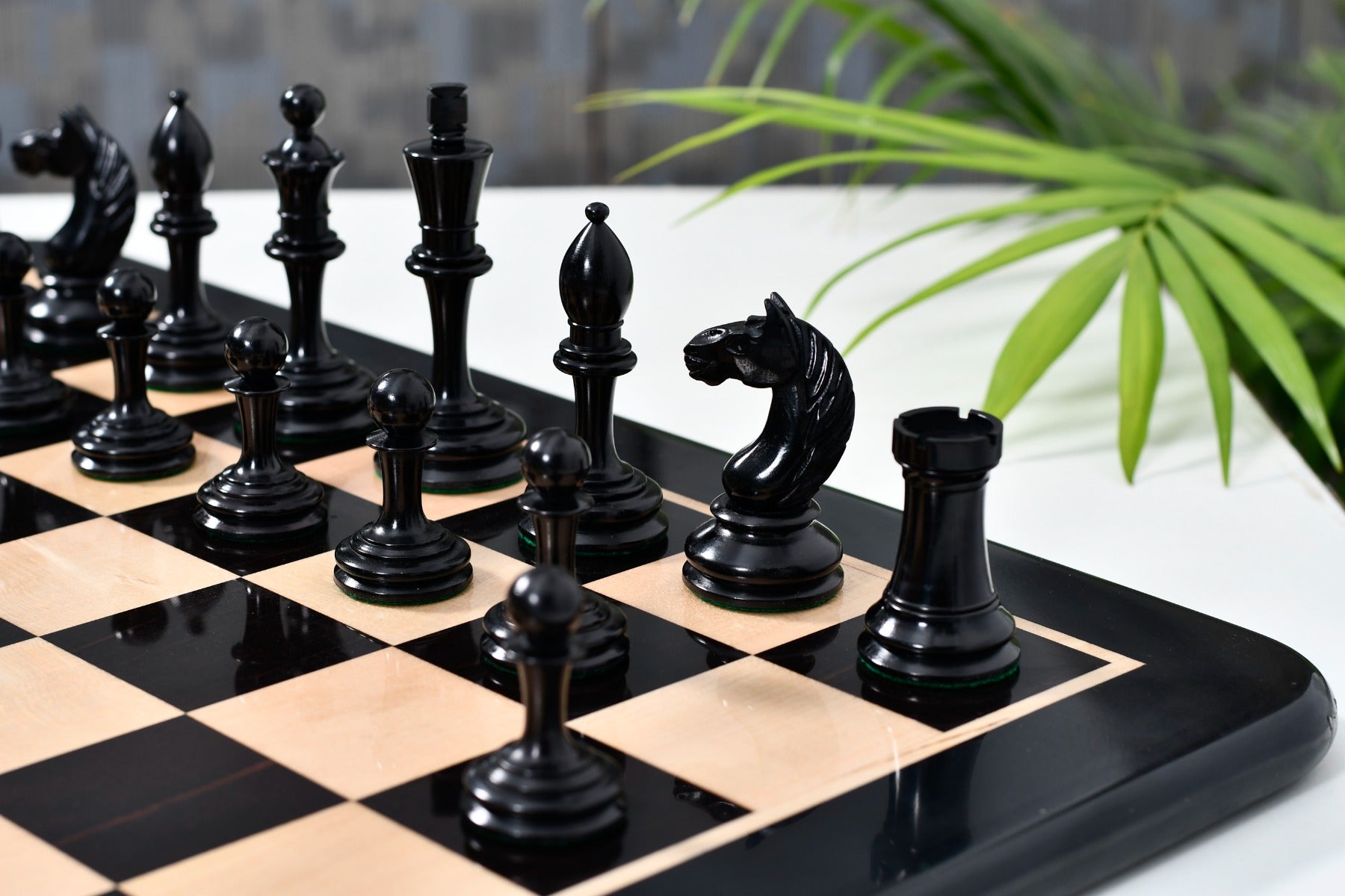1933 Antonio Fabiano Botvinnik wooden chess pieces, 98mm king, Ebony finish