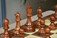 Full 34 piece 1972 Reykjavik Championship chess pieces in sheesham and boxwood, Sterling Chess Australia