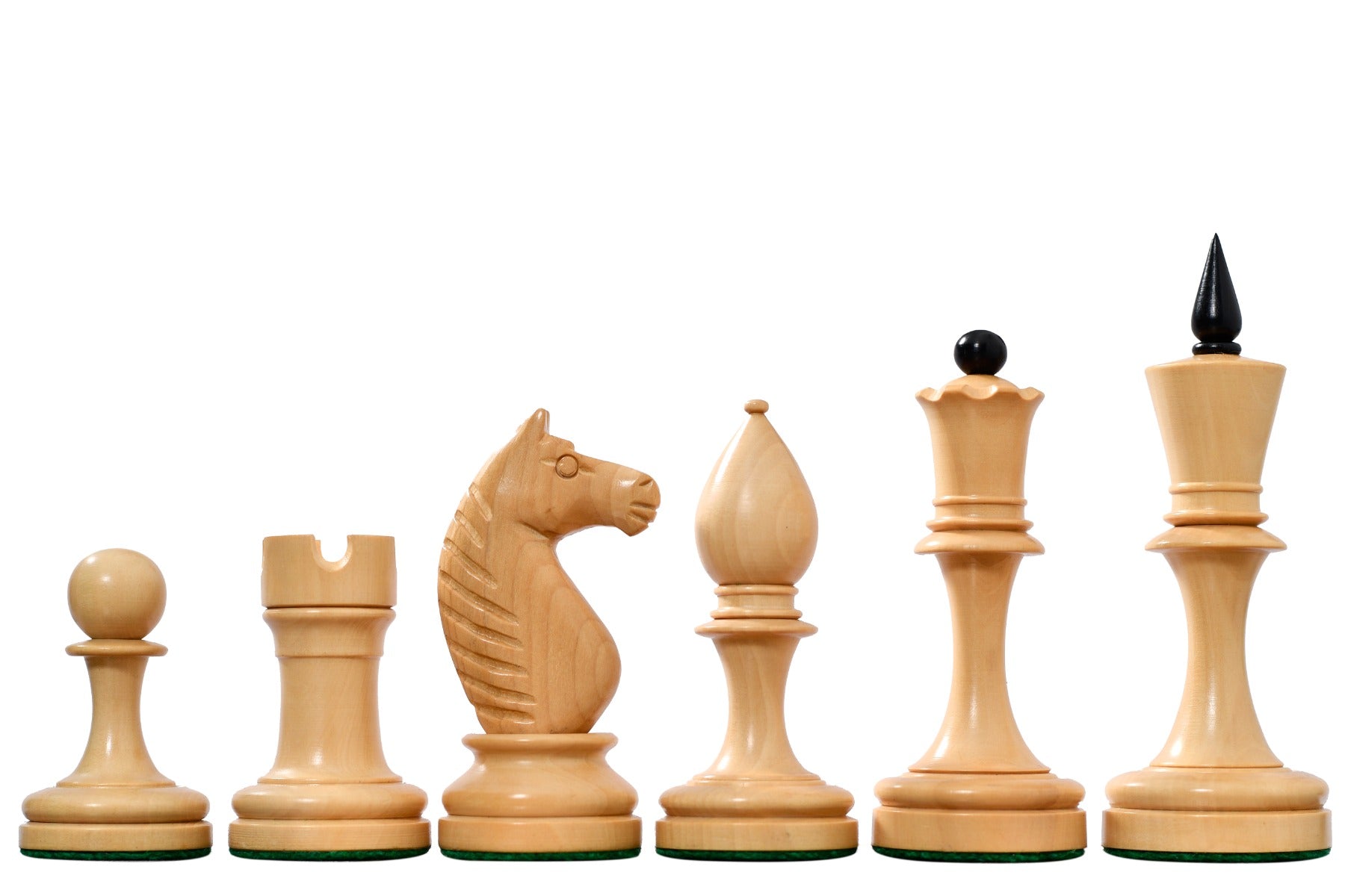 Boxwood Staunton chess pieces with a 105mm king, hand carved in India
