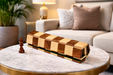 Folding sheesham and maple chess board with 40mm squares