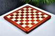 Blood red bud rosewood and maple chess board, 53cm with 55mm squares