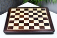 Indian rosewood and maple chess board, edge view