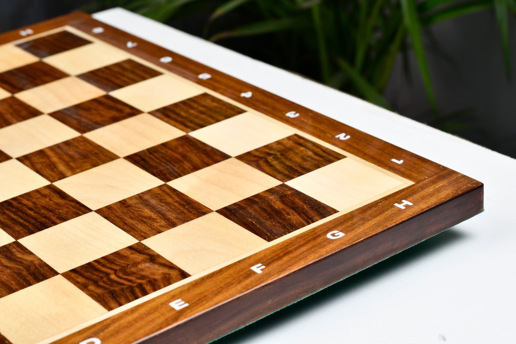 Indian sheesham and maple 14.5 inch notation chess board