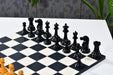 1887 Turner Teich Staunton wooden chess pieces, 103mm king, Ebony and golden antiqued finish