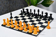 Knight carving detail on the 1887 Turner Teich Staunton chess pieces in ebony and golden antiqued boxwood