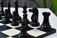 Full 34 piece 1887 Turner Teich Staunton chess set in ebony and golden antiqued boxwood, Sterling Chess Australia
