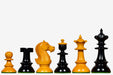 Sterling Chess Austrian Coffee House Old Vienna chess pieces in ebonised and antique boxwood, 98mm king