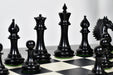 CB Mustang Series wooden chess pieces, 113mm king, Genuine ebony finish