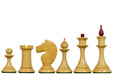 Stained crimson chess pieces with a 106mm king and weighted felted bases