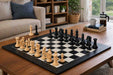 French Warrior Luxury chess set in ebony and boxwood with a 60cm black anigre and maple board