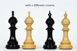 Sikh Empire ebony and boxwood chess pieces with hand carved Khanda king finial