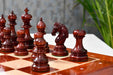Indian Chetak II chess pieces, bud rosewood and boxwood, hand carved in India