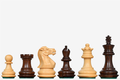 Sterling Chess Collector Series Staunton chess pieces in sheesham and boxwood, 66mm king