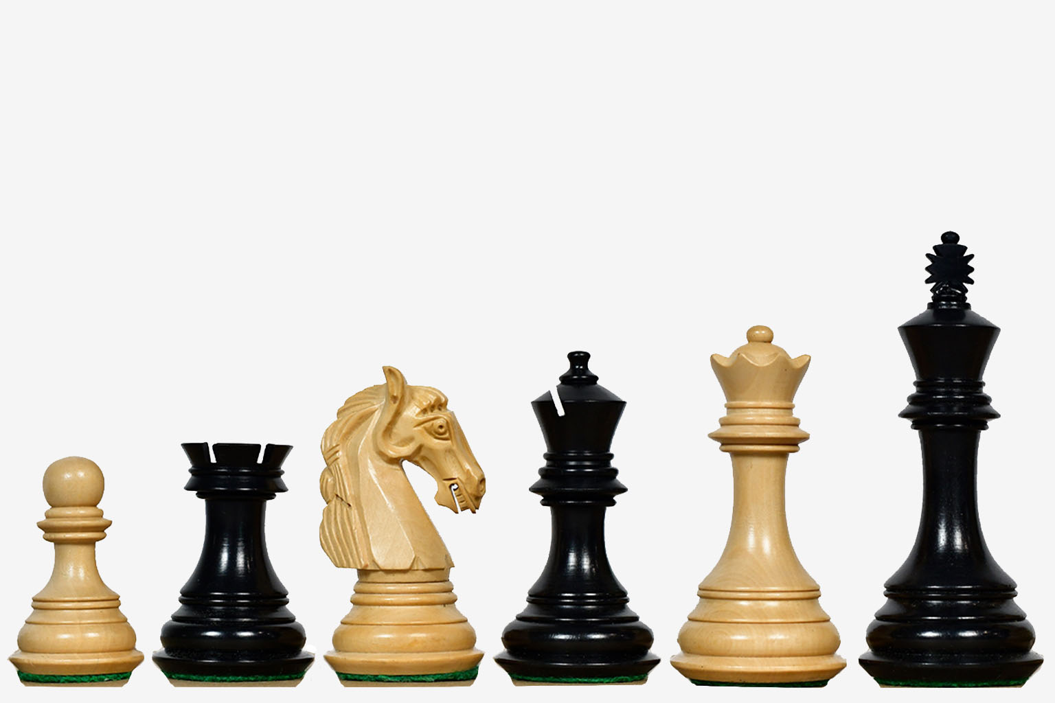 Sterling Chess New Colombian Staunton chess pieces in genuine ebony and boxwood, 99mm king