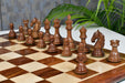 New Colombian Staunton chess set, 34 sheesham and boxwood pieces with board