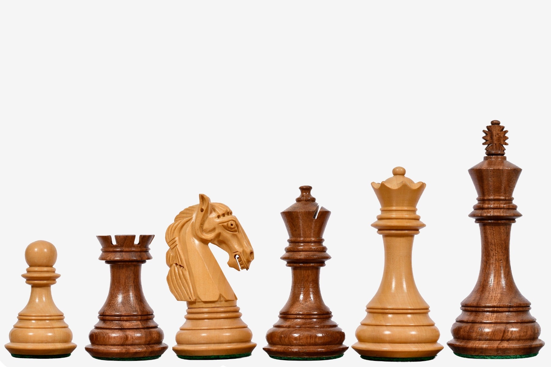 Sterling Chess New Colombian Staunton chess pieces in sheesham and boxwood, 99mm king