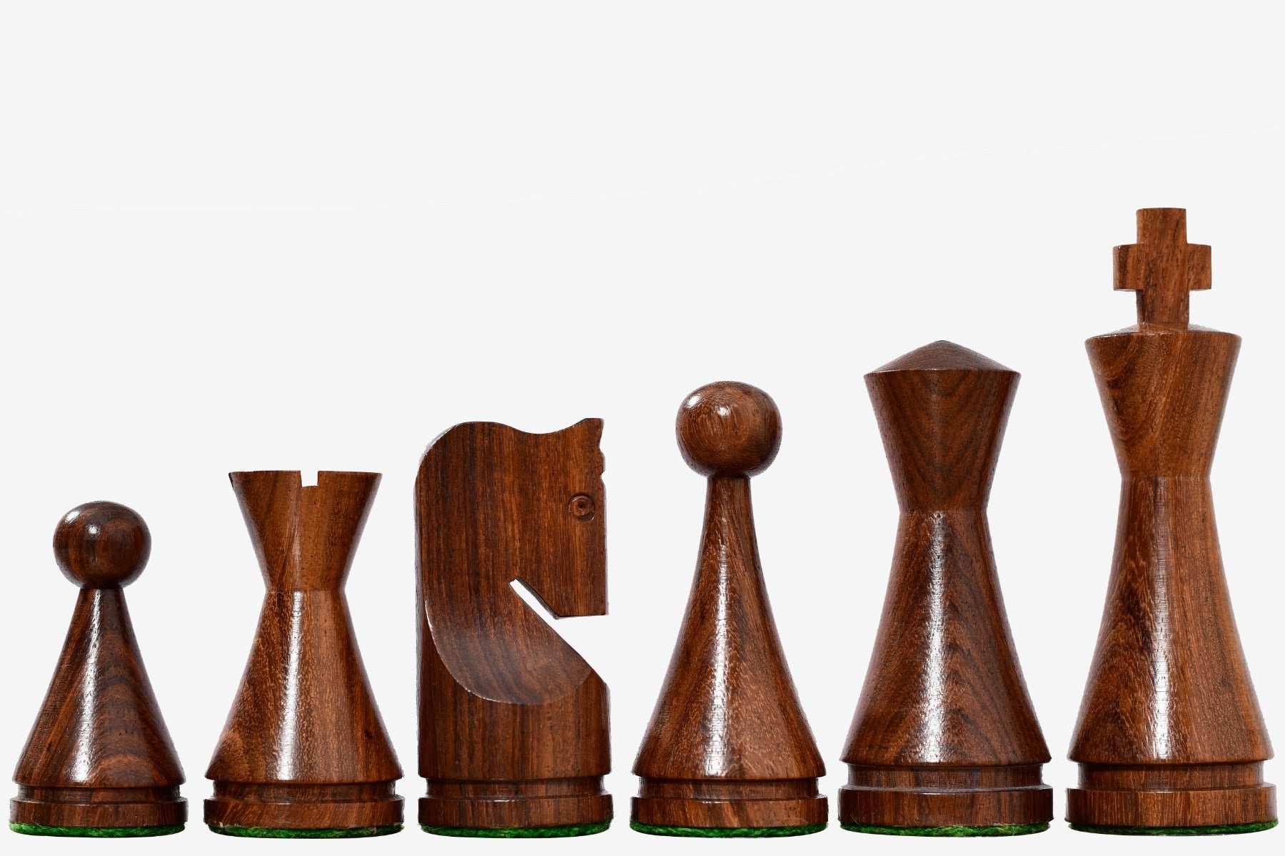 Classic Cone Shaped chess pieces, sheesham and boxwood, hand carved in India
