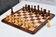 Knight carving detail on the Classic Cone Shaped chess pieces in sheesham and boxwood