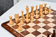 Full 34 piece Classic Cone Shaped chess pieces in sheesham and boxwood, Sterling Chess Australia