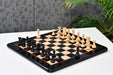 Knight carving detail on the Contemporary Staunton chess set in genuine ebony and boxwood