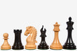 Craftsman Knight Staunton chess pieces in ebonised boxwood with a 99mm king