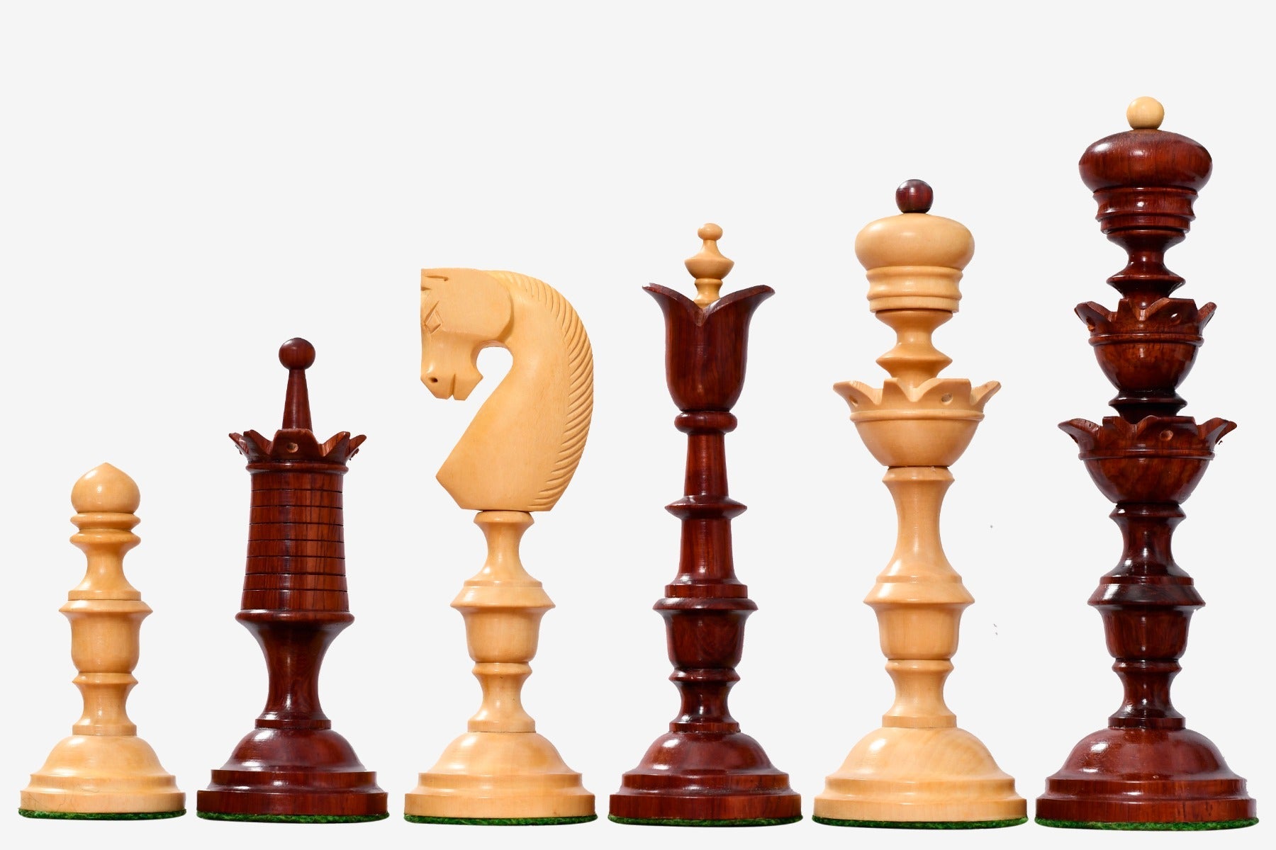 Sterling Chess Reproduction Bud Rosewood 151mm chess pieces