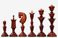 Reproduction Bud Rosewood chess pieces, 151mm king