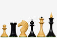 Sterling Chess 1950s Soviet Latvian Ebonised & Natural 106mm chess pieces