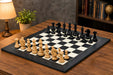 Noble Bridle Series chess set in ebony and boxwood with a 60cm black anigre and maple board