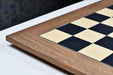 Matte black dyed poplar and sycamore chess board, edge view