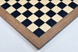 Black dyed poplar and sycamore chess board from above