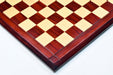 Deluxe hi-gloss bud rosewood and maple chess board, 58cm with 60mm squares