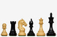 Sterling Chess Derby Knight chess pieces in ebonised boxwood and boxwood, 106mm king